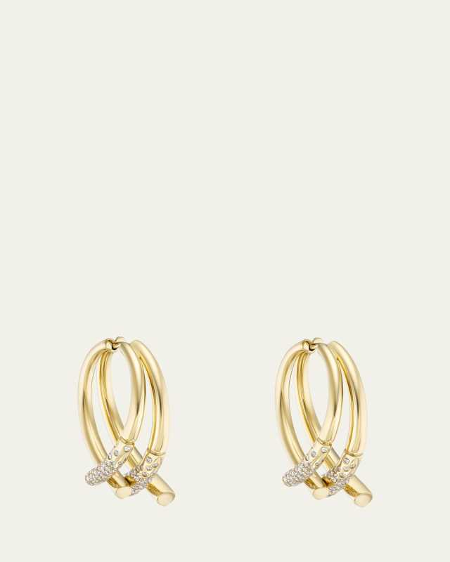 Oera Fairmined 18K Gold Pavé Duo Orb Earrings